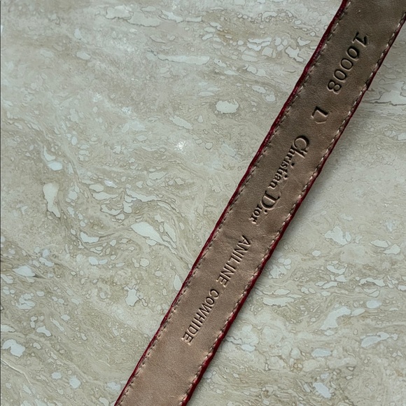 Christian Dior Red Woven Leather Belt Vintage Dior Aniline Cowhide - Picture 2 of 8